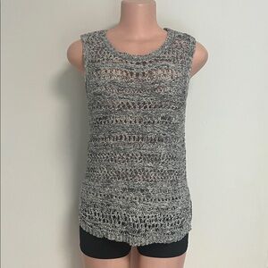 Inhabit Gray Open-Knit Tank Top